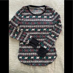 Old Navy Christmas Thermal Pajama Top